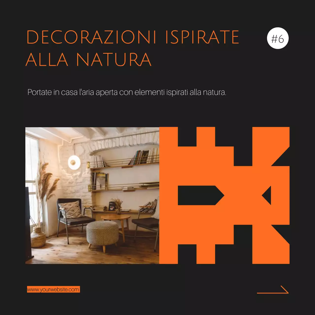 Nero arancione Elegante Guida alle idee per l'arredamento della casa