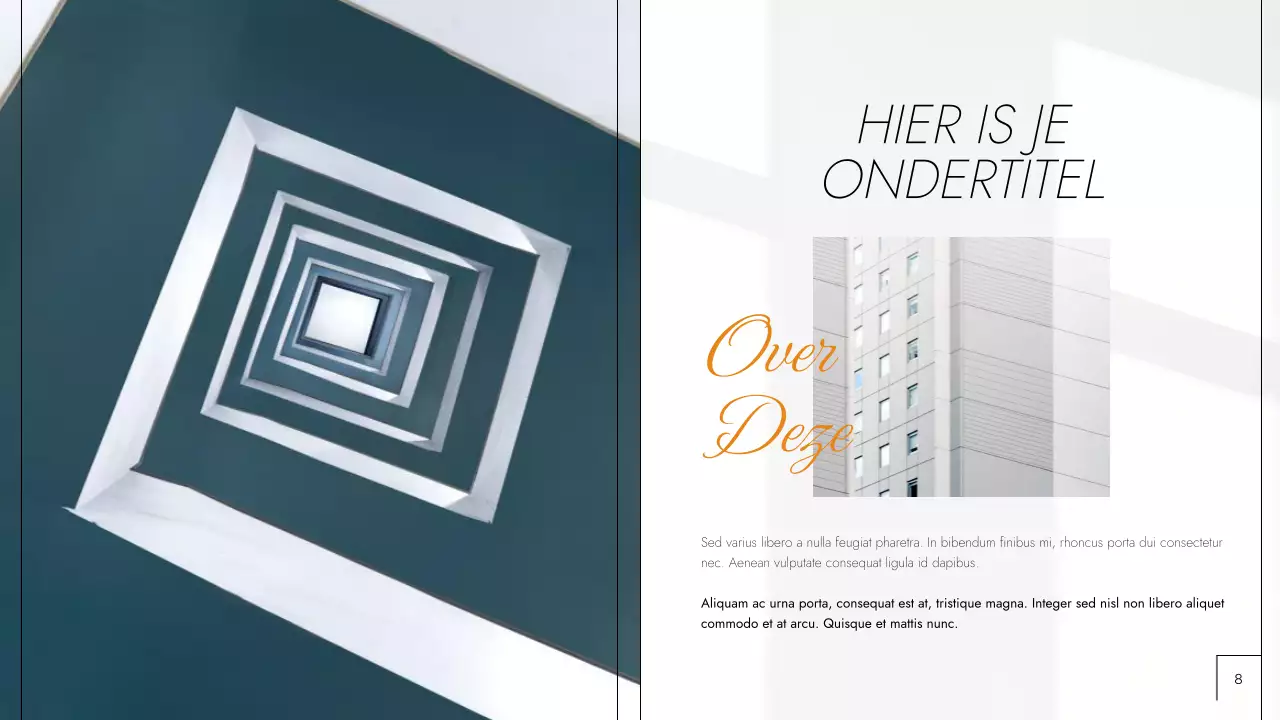 Zwart en oranje moderne fotografie portfolio