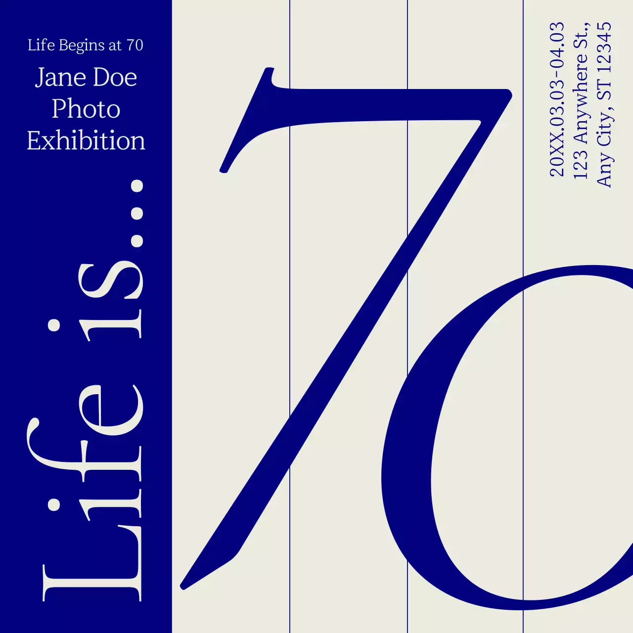 블루 엘레강트 사진 전시회 소셜 미디어 게시물