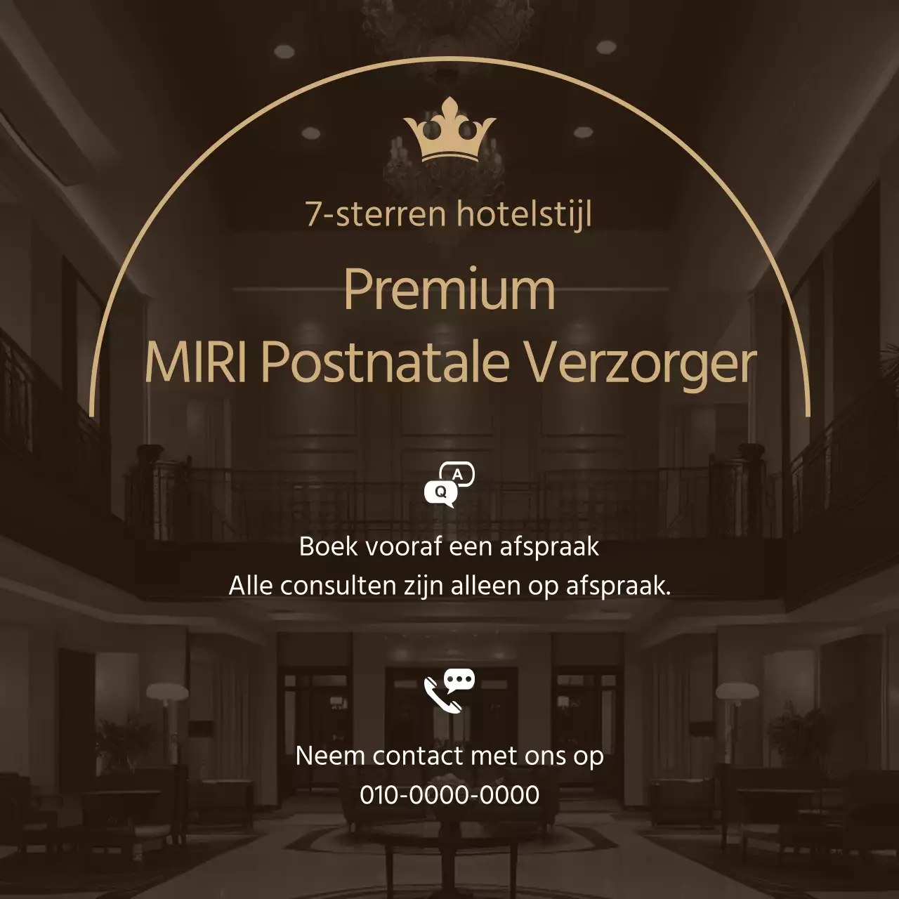 Moderne premium postnatale meid advertentie in goud