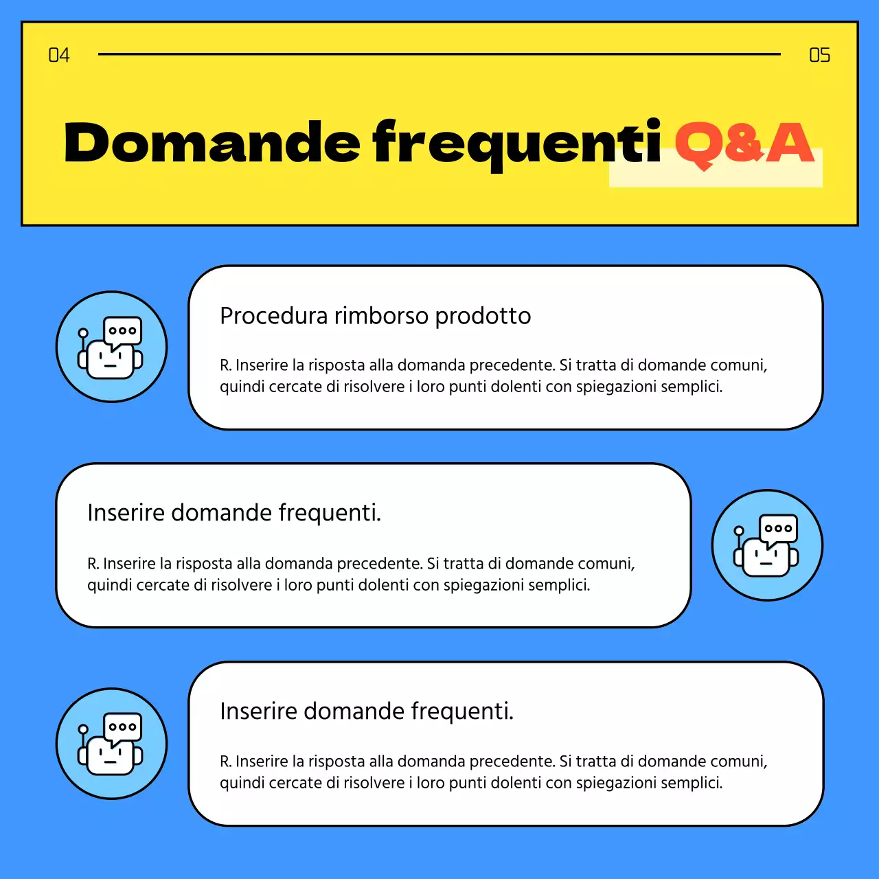 Come utilizzare una semplice guida al servizio clienti con chatbot giallo e blu