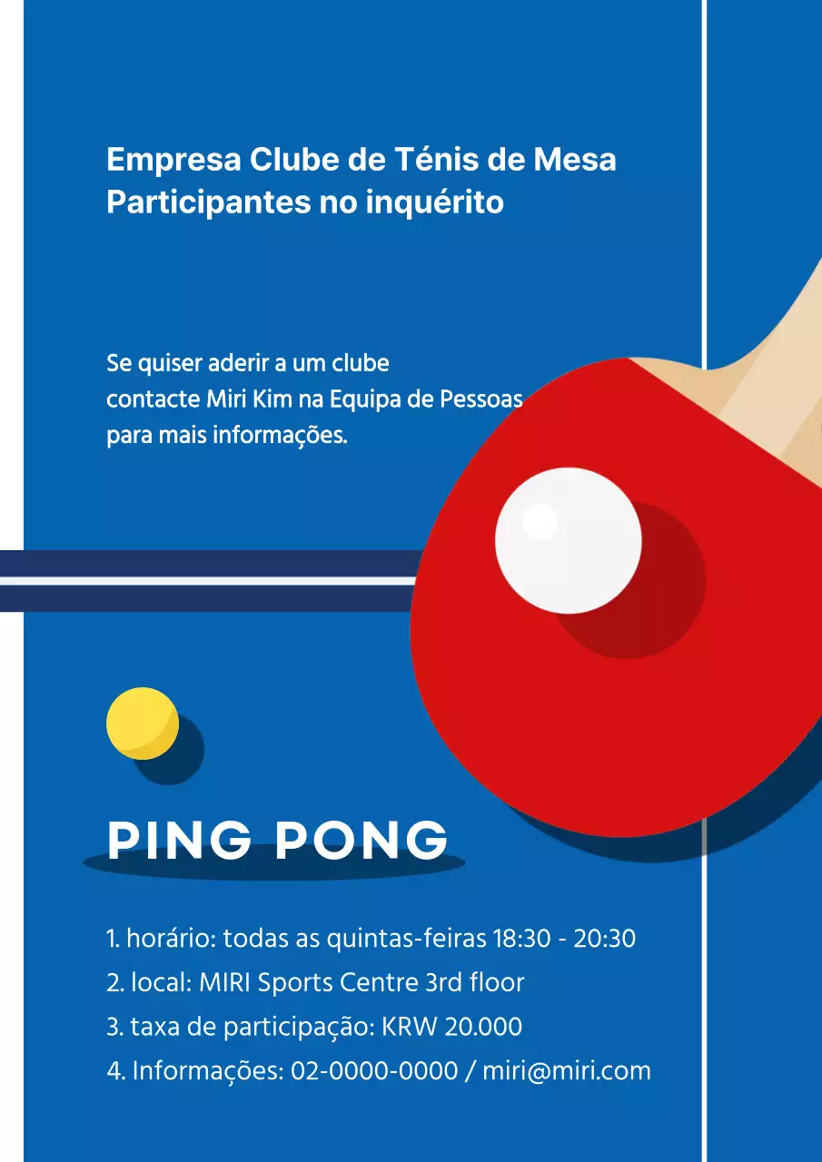 Anúncio do inquérito sobre os clubes e sociedades modernos da Blue and Red