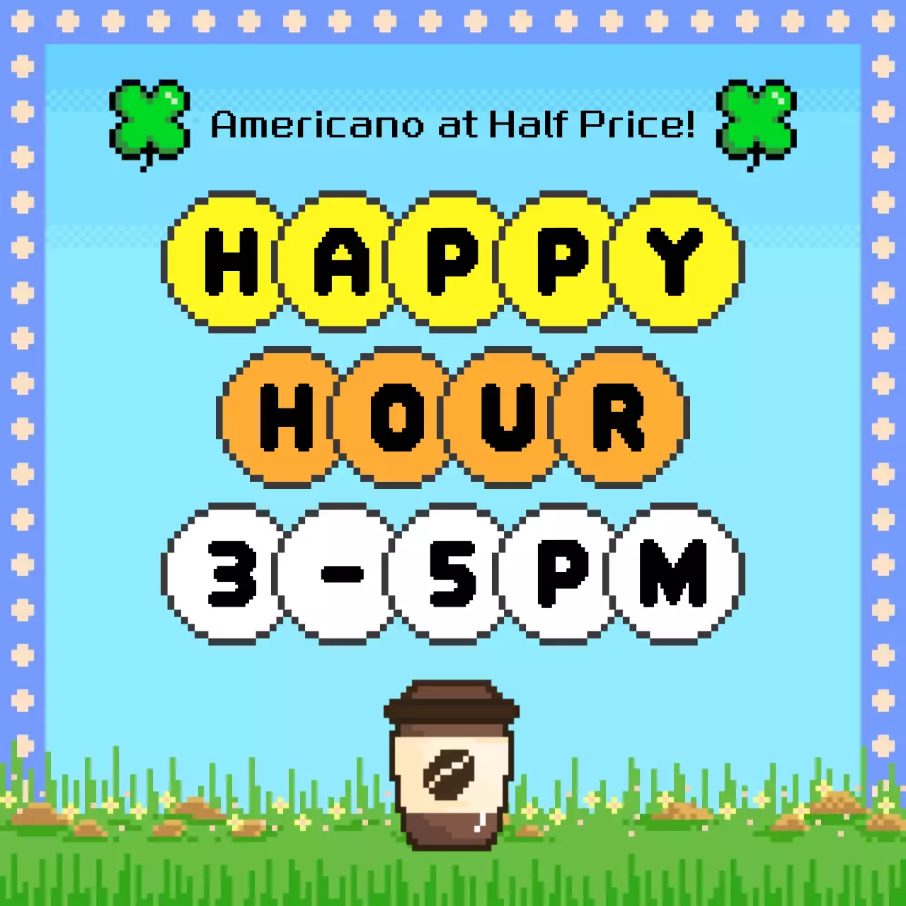 Blue Retro Coffee Promotion Instagram Post