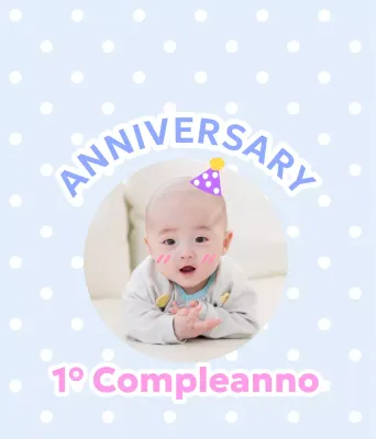 Un simpatico festeggiamento per il baby shower con foto di bambini e testi colorati