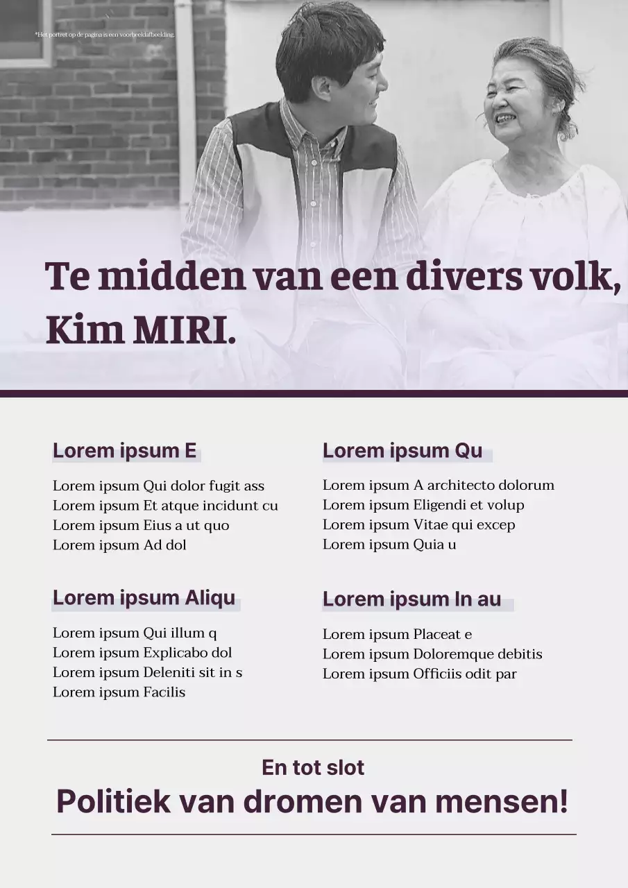 Promoot een eenvoudige verkiezingskandidaat in paars