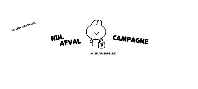 Zero Waste-campagne met schattige handgetekende konijnenillustraties