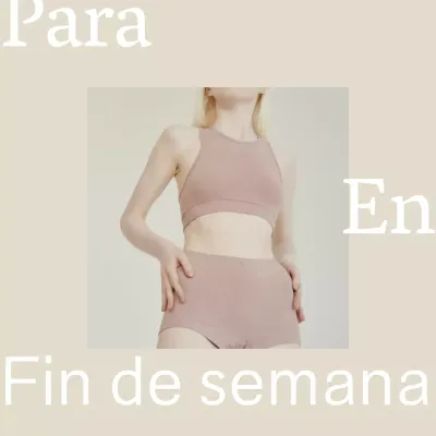 Anuncio de la colección de moda básica en blanco y beige