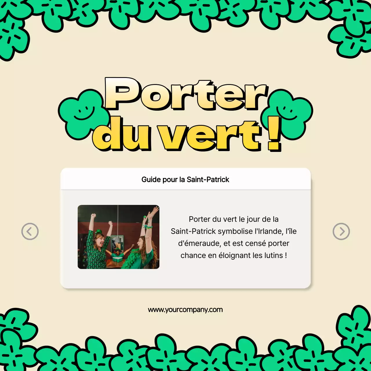 Publicité pour la fête de la Saint-Patrick : le charme de la nature jaune et verte