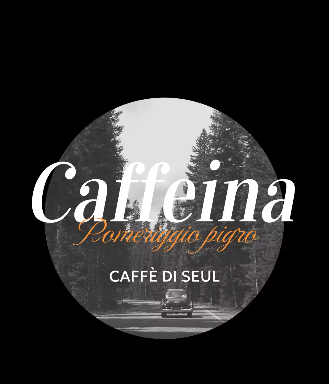 Cornice circolare nera e arancione merce d'epoca