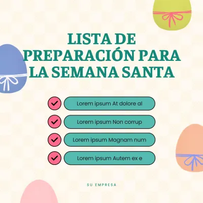 Lista de control de los preparativos mínimos de la Semana Santa en color beige Publicidad