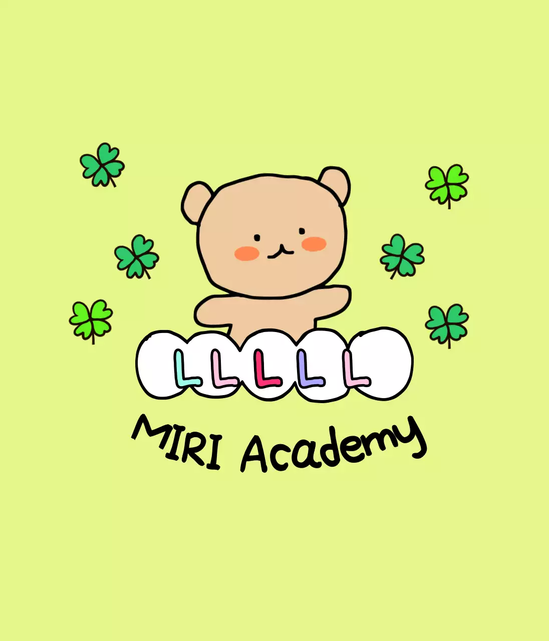 Cute cram school merchandise with colorful characters and elements