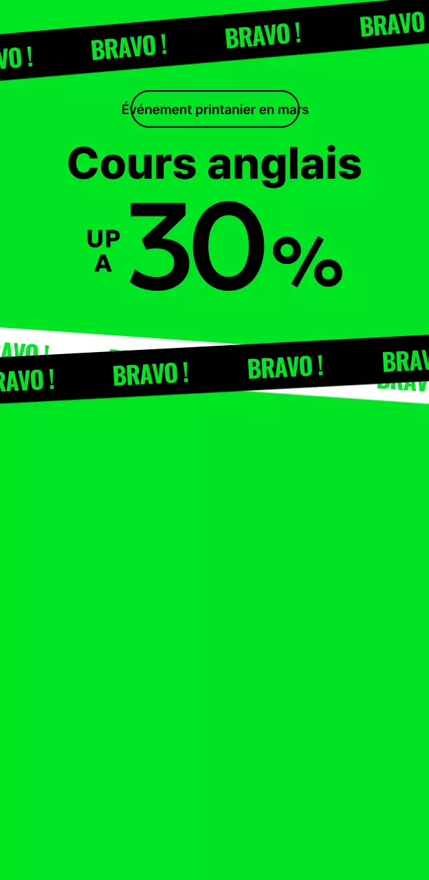 Conception avec de grands titres et des couleurs vives et contrastées