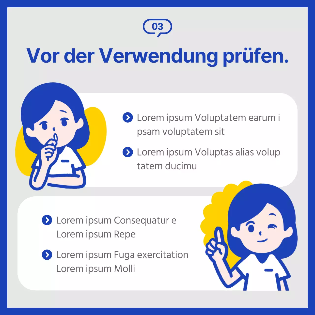 Eine einfache gelbe und marineblaue Anleitung zur Nutzung des Helpdesks