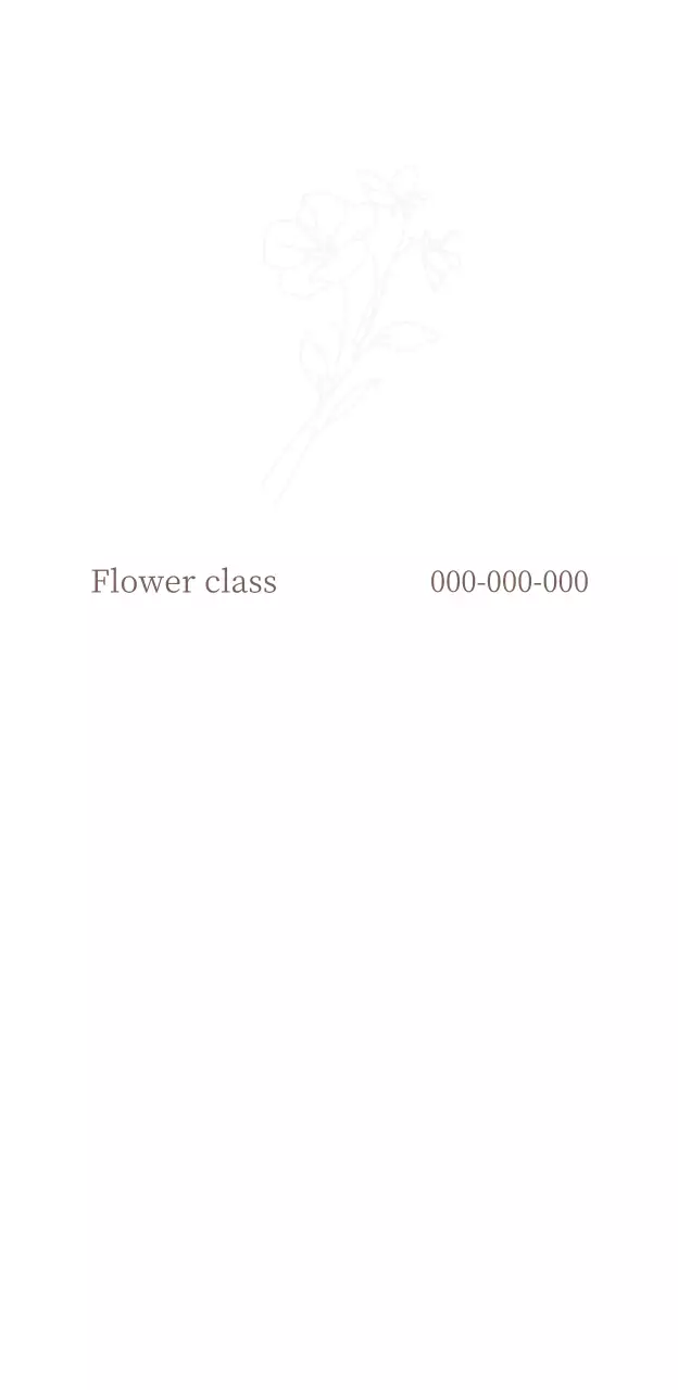 Vintage-inspired flower class with beige border and cursive serif font