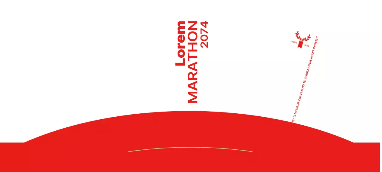 Marathonontwerp met scherpe letters en felle kleuren