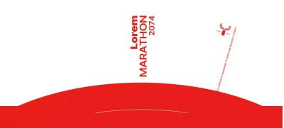 Marathonontwerp met scherpe letters en felle kleuren