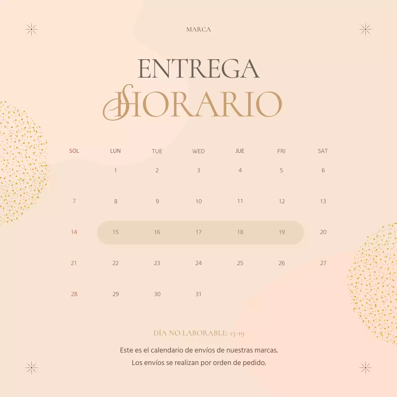 Un anuncio clásico de atrezzo en beige y marrón