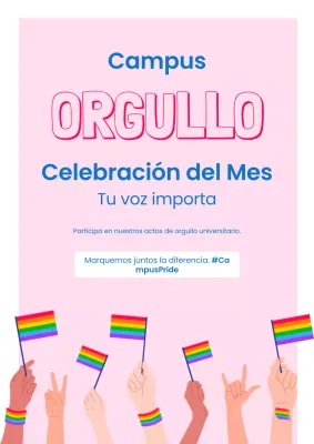 Campaña Campus del Mes del Orgullo Simple Rosa y Azul