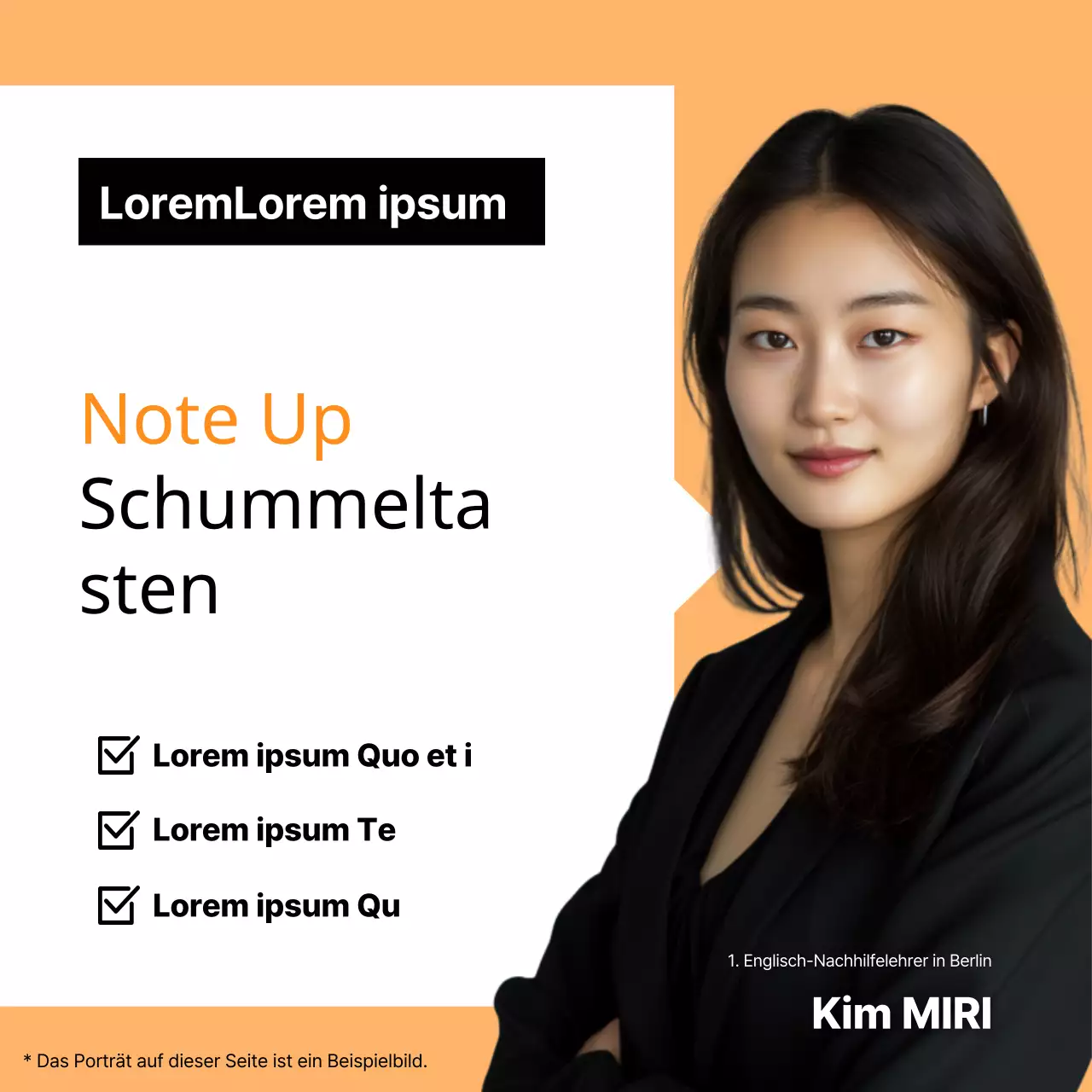 Einfache Lehrerwerbung auf einem orangefarbenen Hintergrund