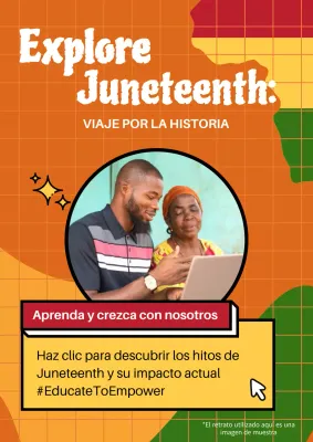 Decimoctava campaña de actos en naranja y verde geométrico