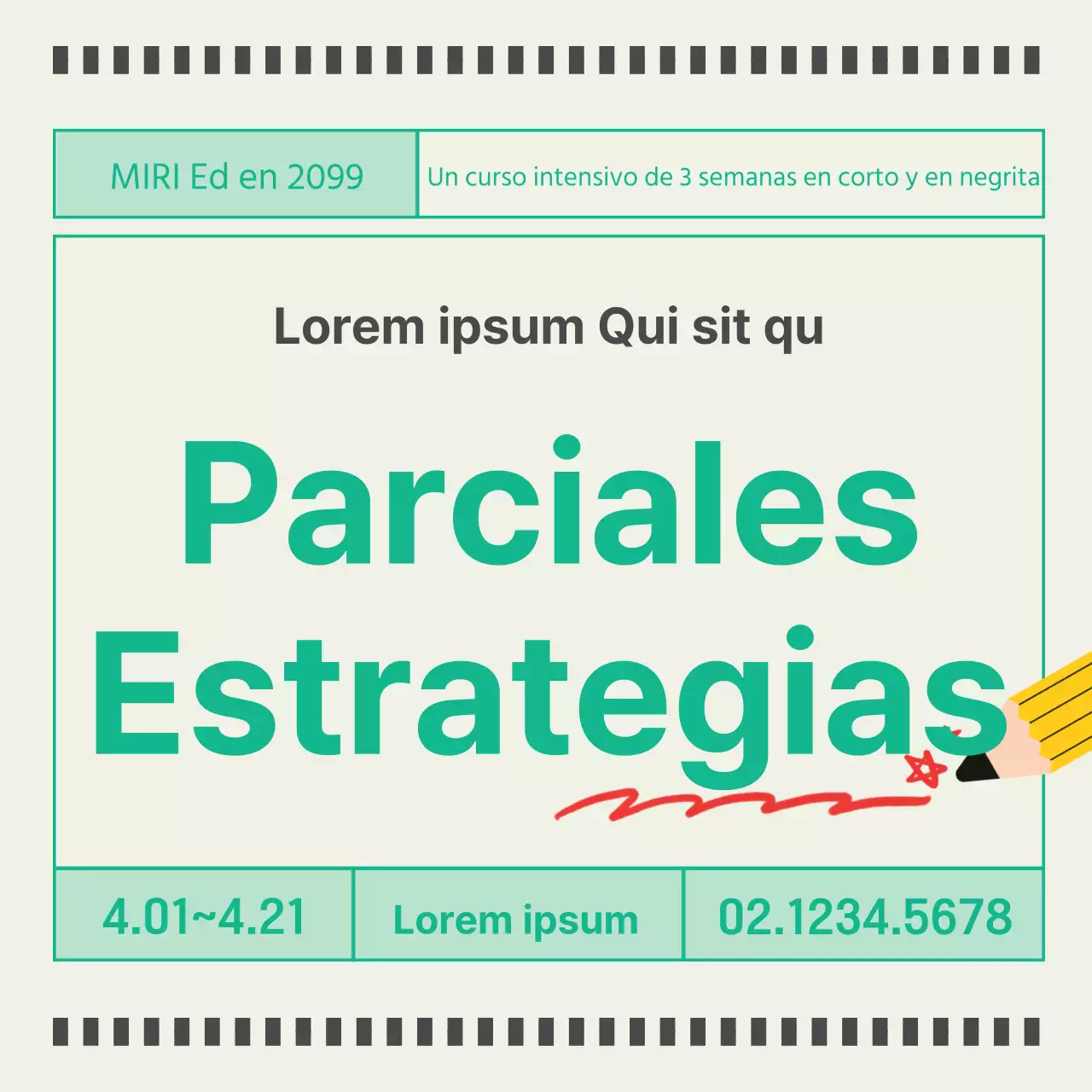 Promover un programa escolar minimalista con fondo amarillo
