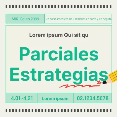 Promover un programa escolar minimalista con fondo amarillo