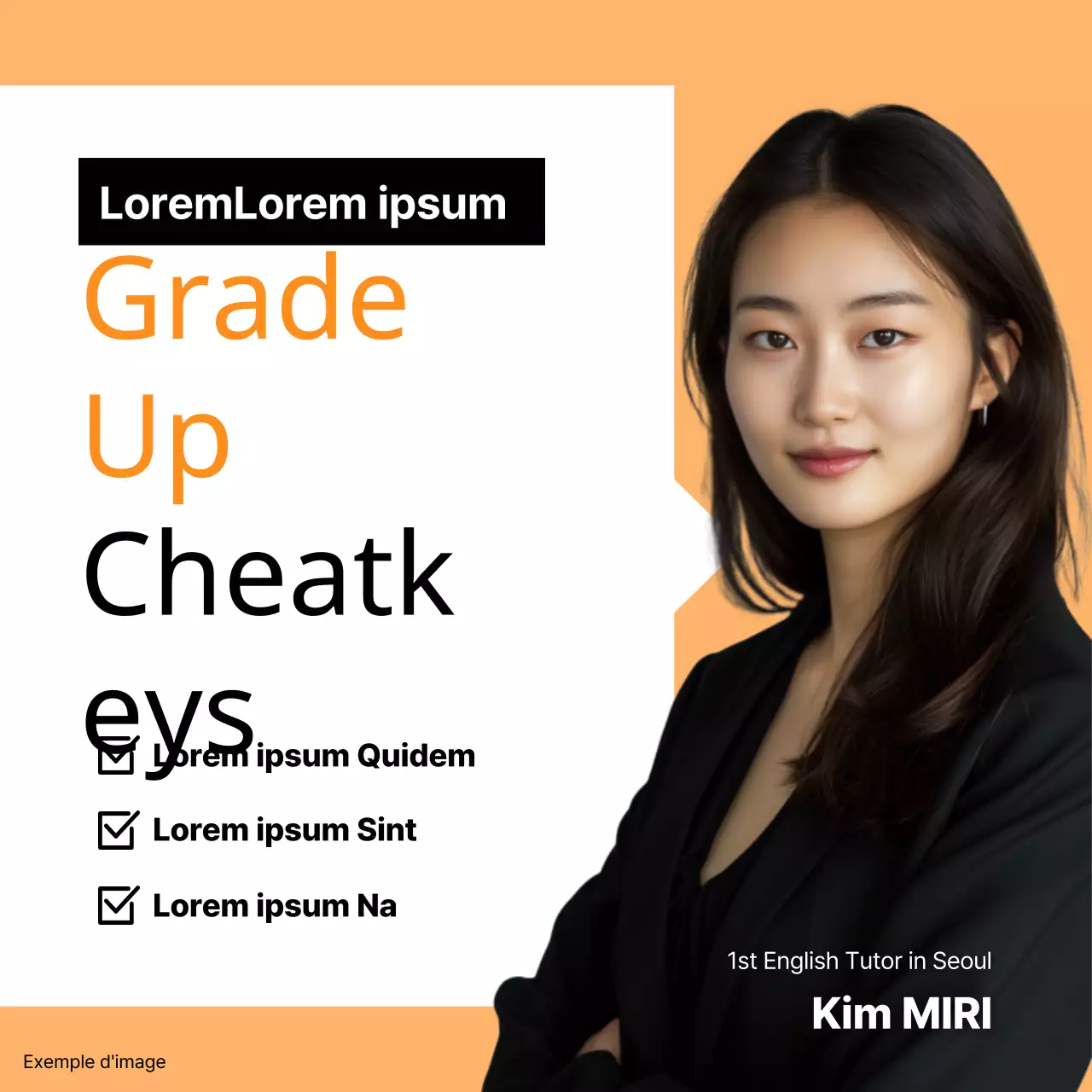 Promotion simple d'un tuteur sur fond orange