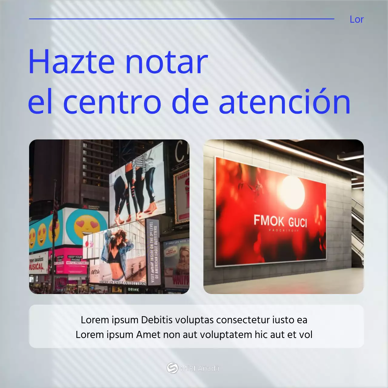 Promover la publicidad exterior sencilla en blanco y azul