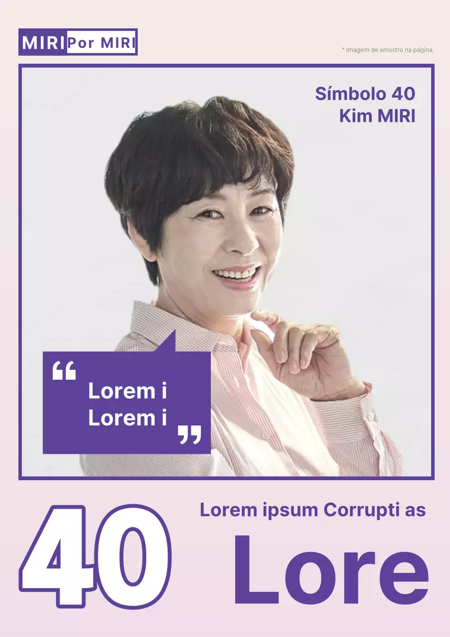 Um prospeto eleitoral simples, em roxo e branco