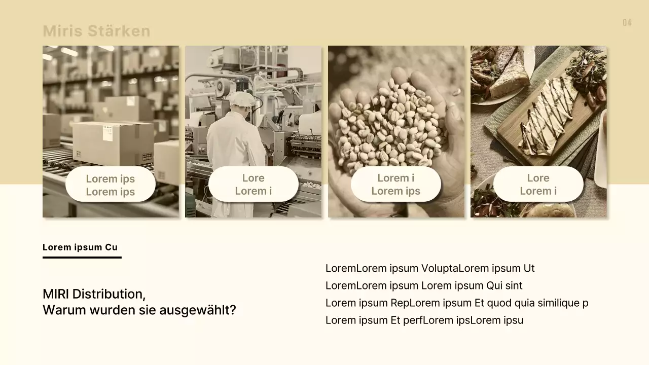 Moderner Foodservice-Vorschlag in Beige und Braun