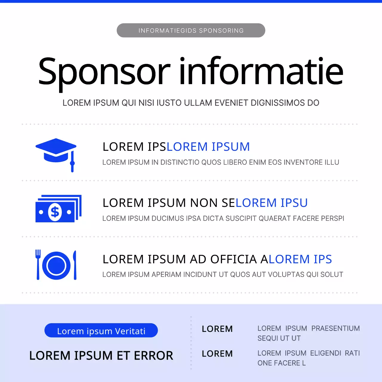 Een moderne fondsenwervingsgids in blauw en wit
