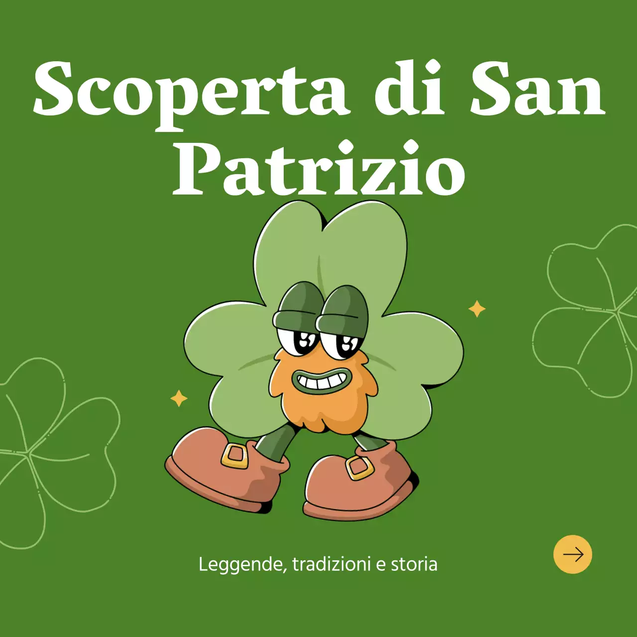 Verde e beige Semplice storia di San Patrizio Pubblicità