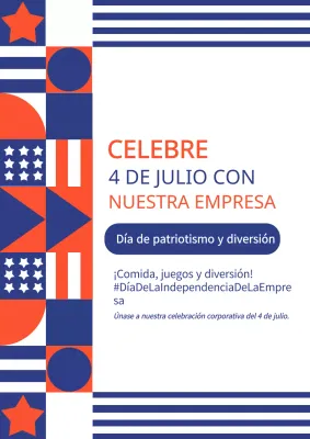 Evento formal geométrico rojo y azul del 4 de julio por invitación
