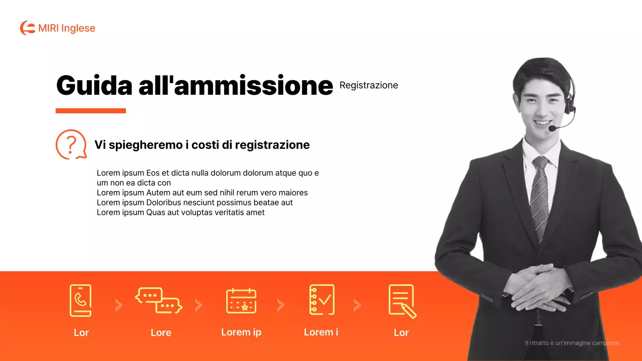 Un semplice prospetto scolastico arancione e bianco