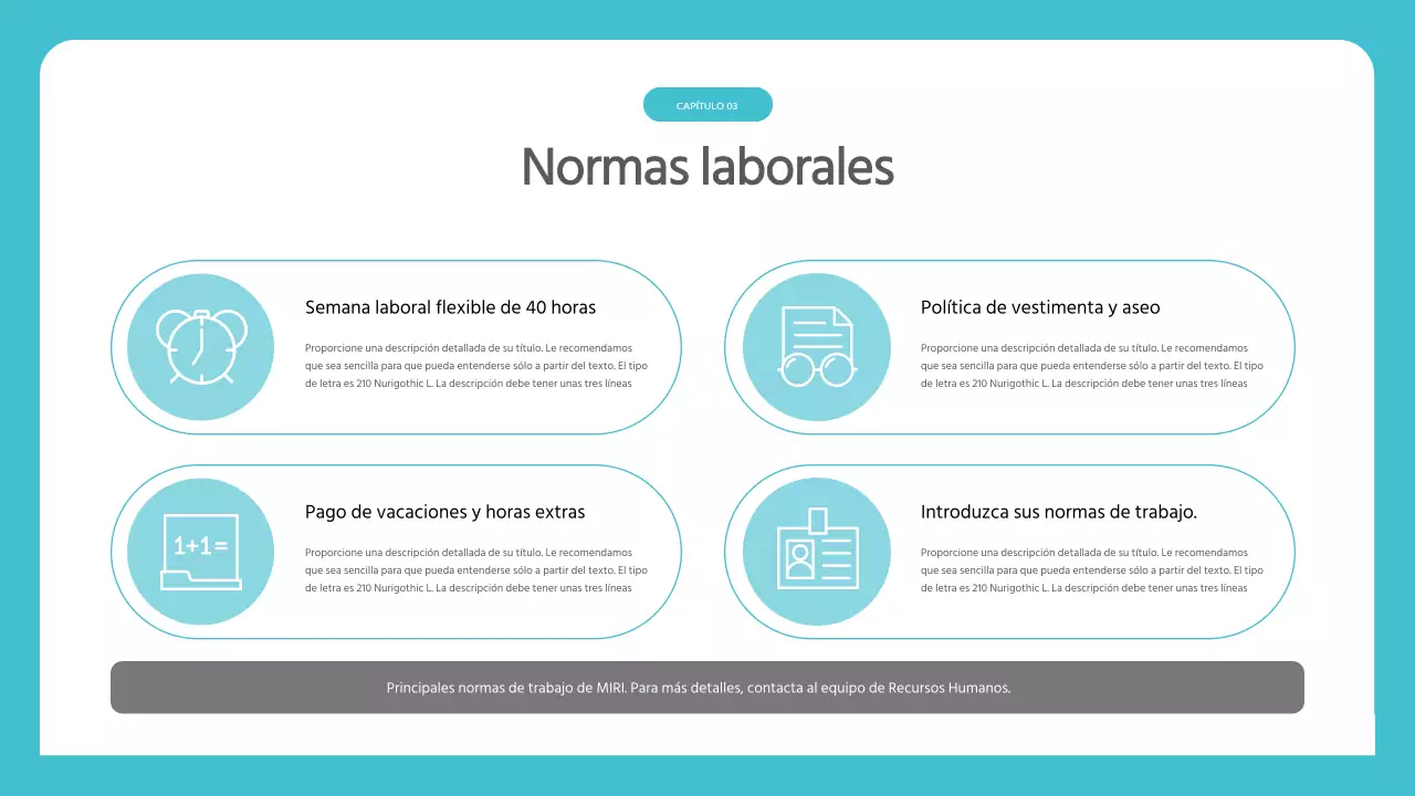 Material de formación minimalista para nuevos empleados en azul claro y gris
