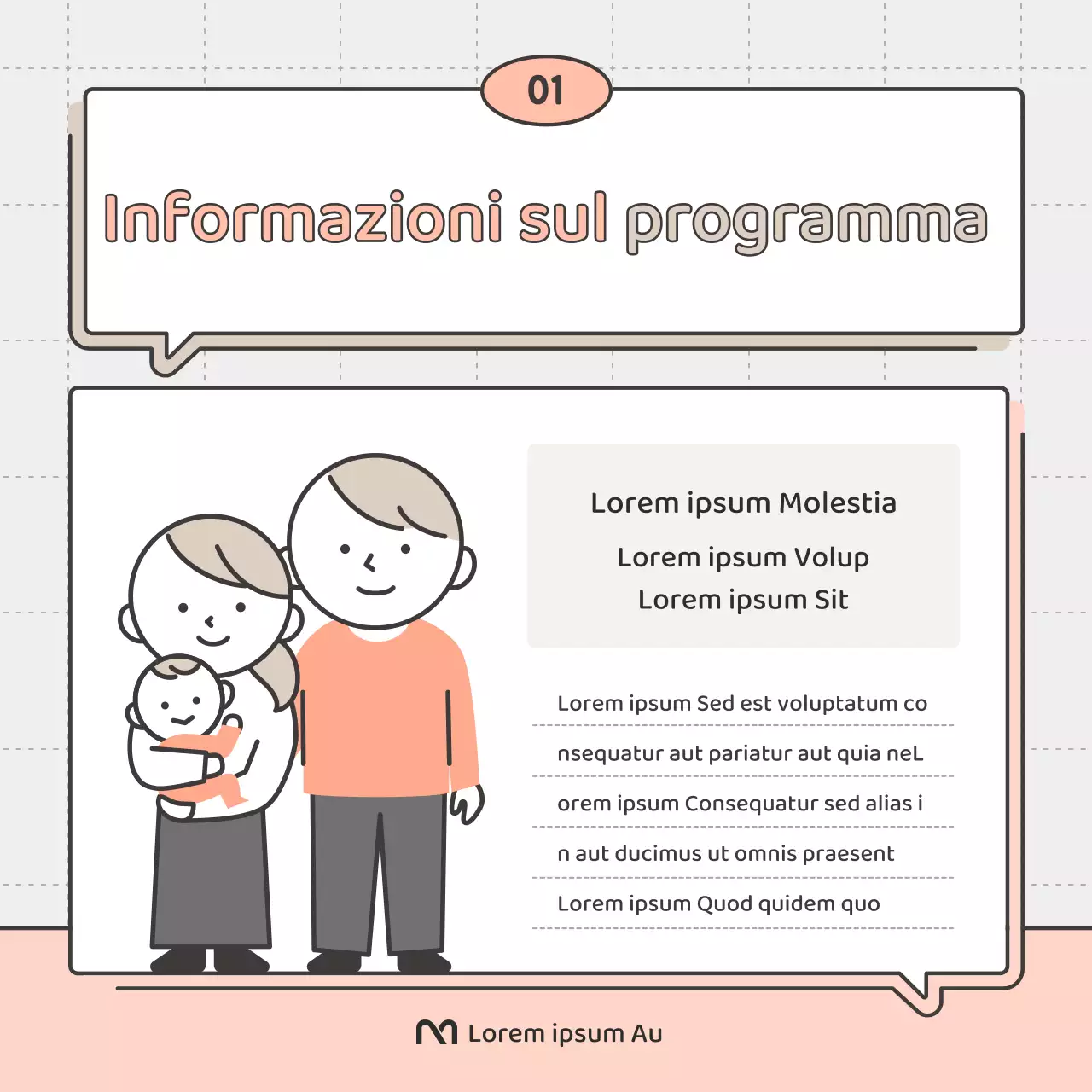 Una semplice proposta di reclutamento di consulenti familiari in rosa e beige