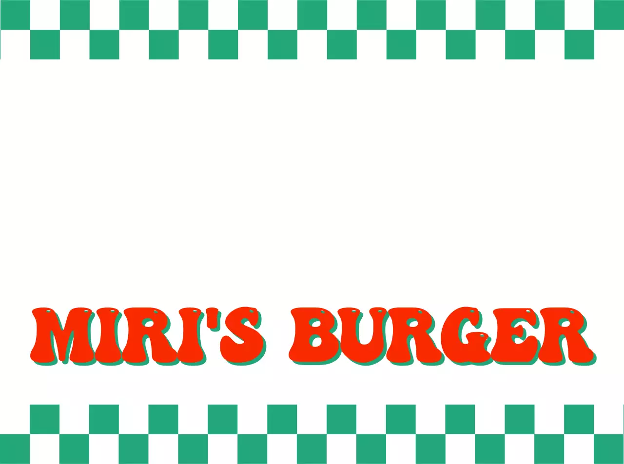 Promosikan tempat makan burger bercentang hijau-merah Anda