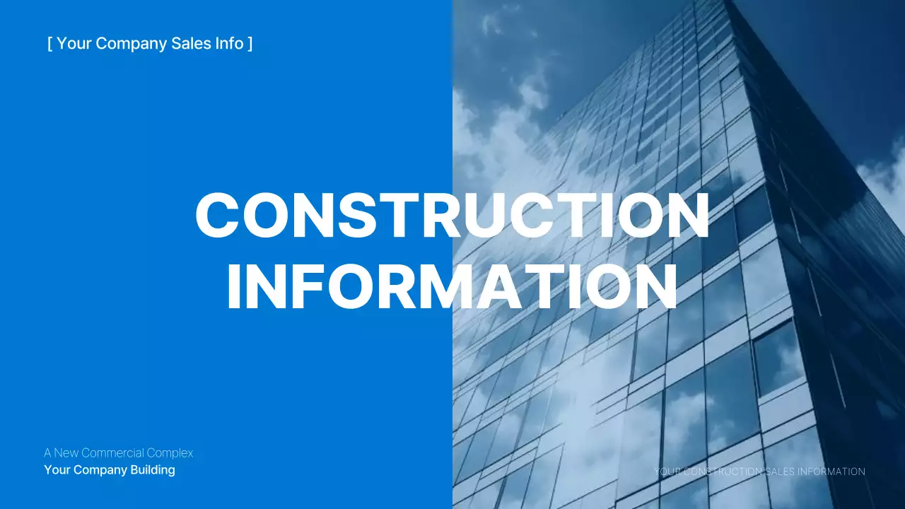 블루 모던 건설 정보 프레젠테이션