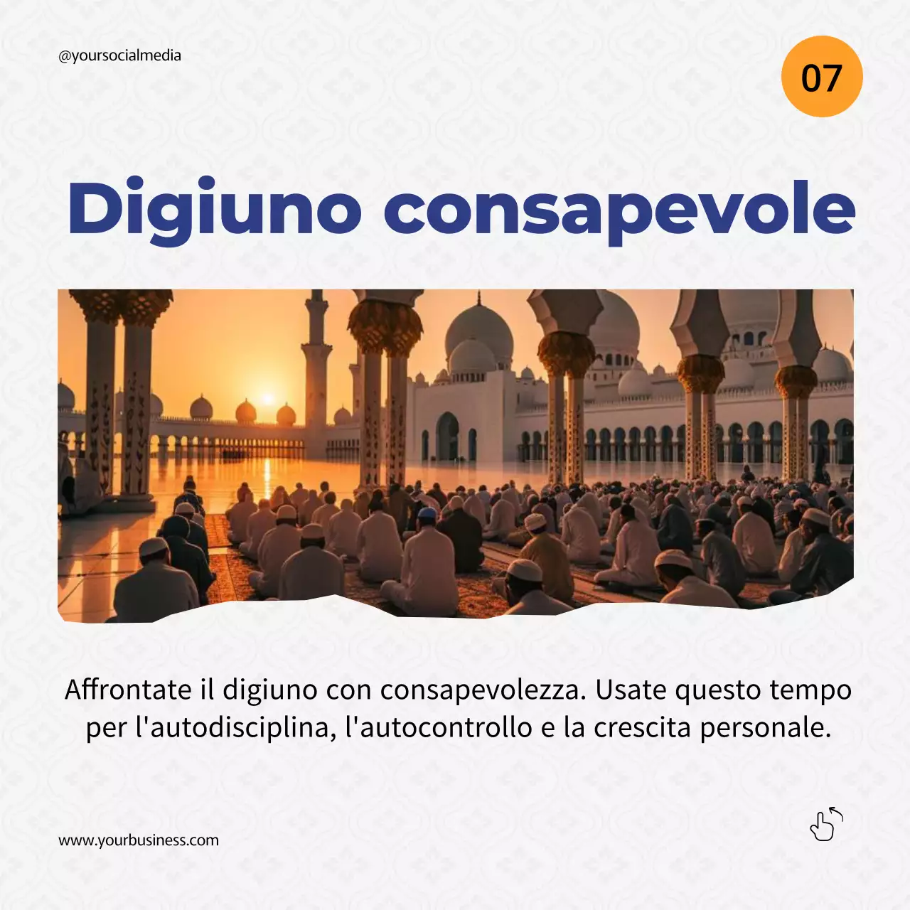 Guida al Ramadan semplice e arancione blu