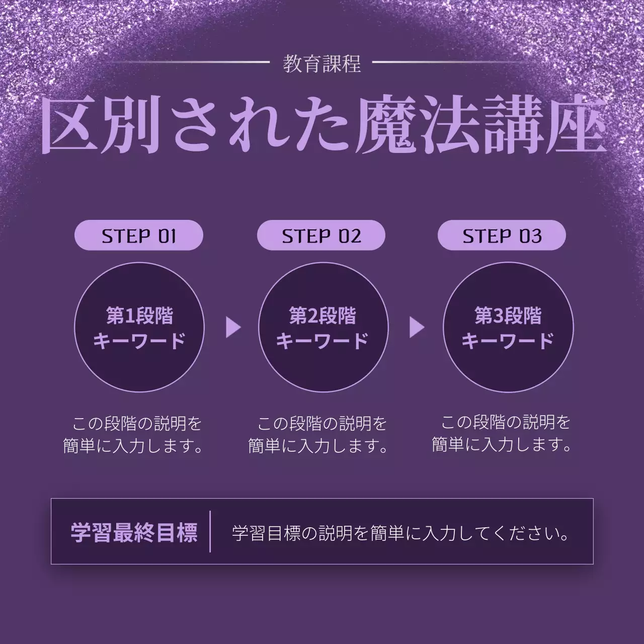 紫 ファンタジー 講座 ポスター Instagram カルーセル