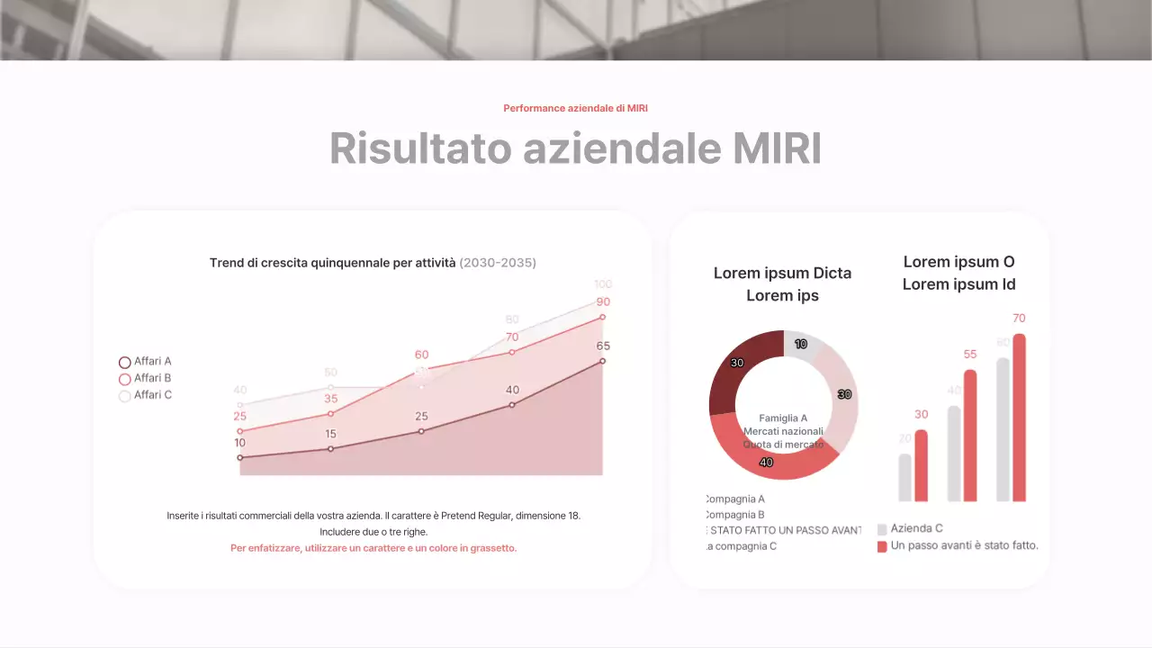 Un semplice prospetto aziendale in rosso