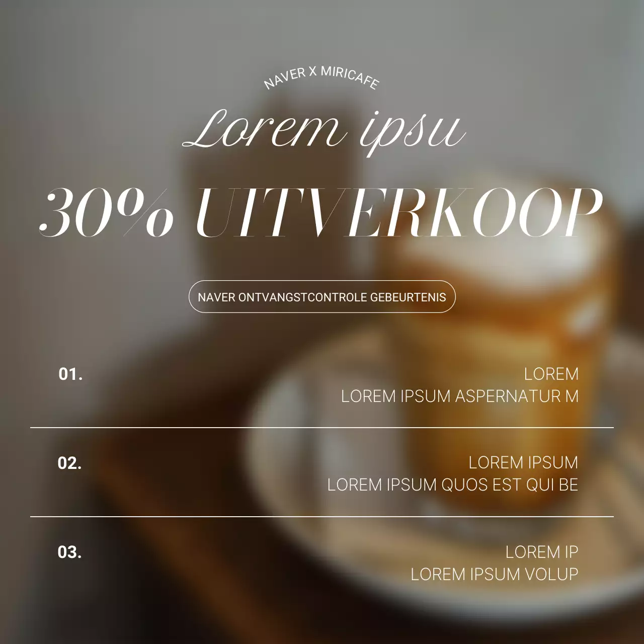 Eenvoudige café aankondigingen in bruin en beige Over de aankondigingen