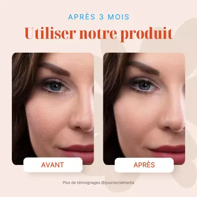 Campagne de comparaison des produits Orange et Beige Simple Avant Après Utilisation