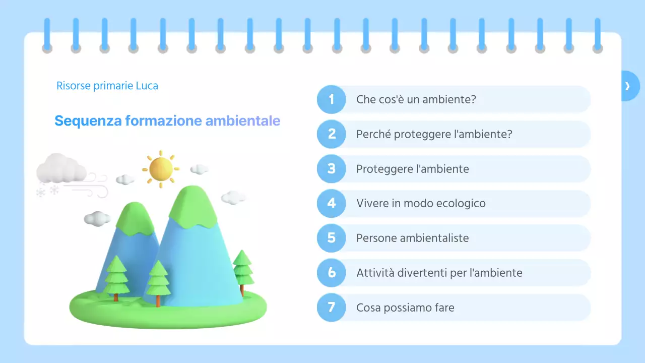 Una graziosa risorsa per l'educazione ambientale in azzurro e viola