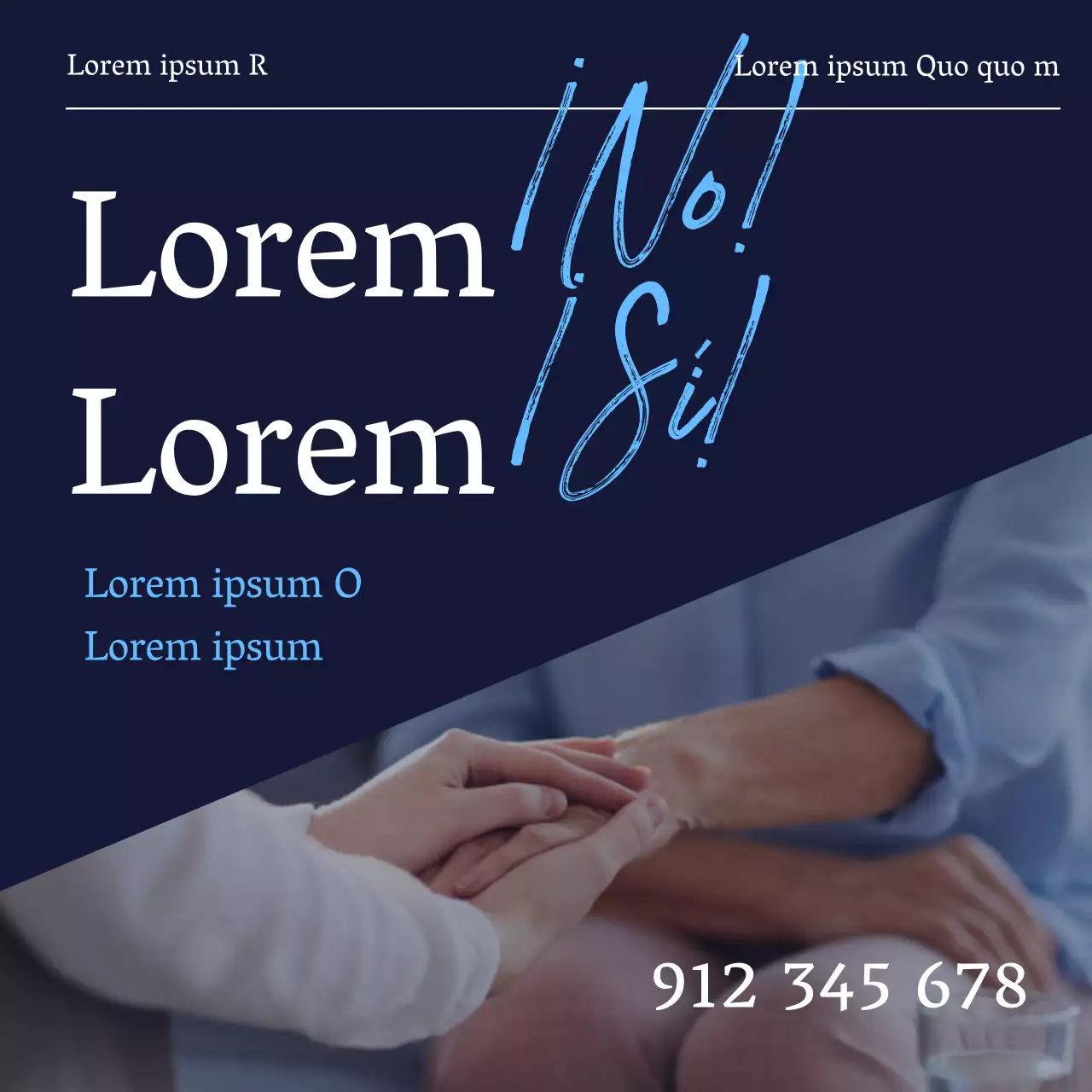 Promover un sencillo asesoramiento de recuperación personal de color azul marino