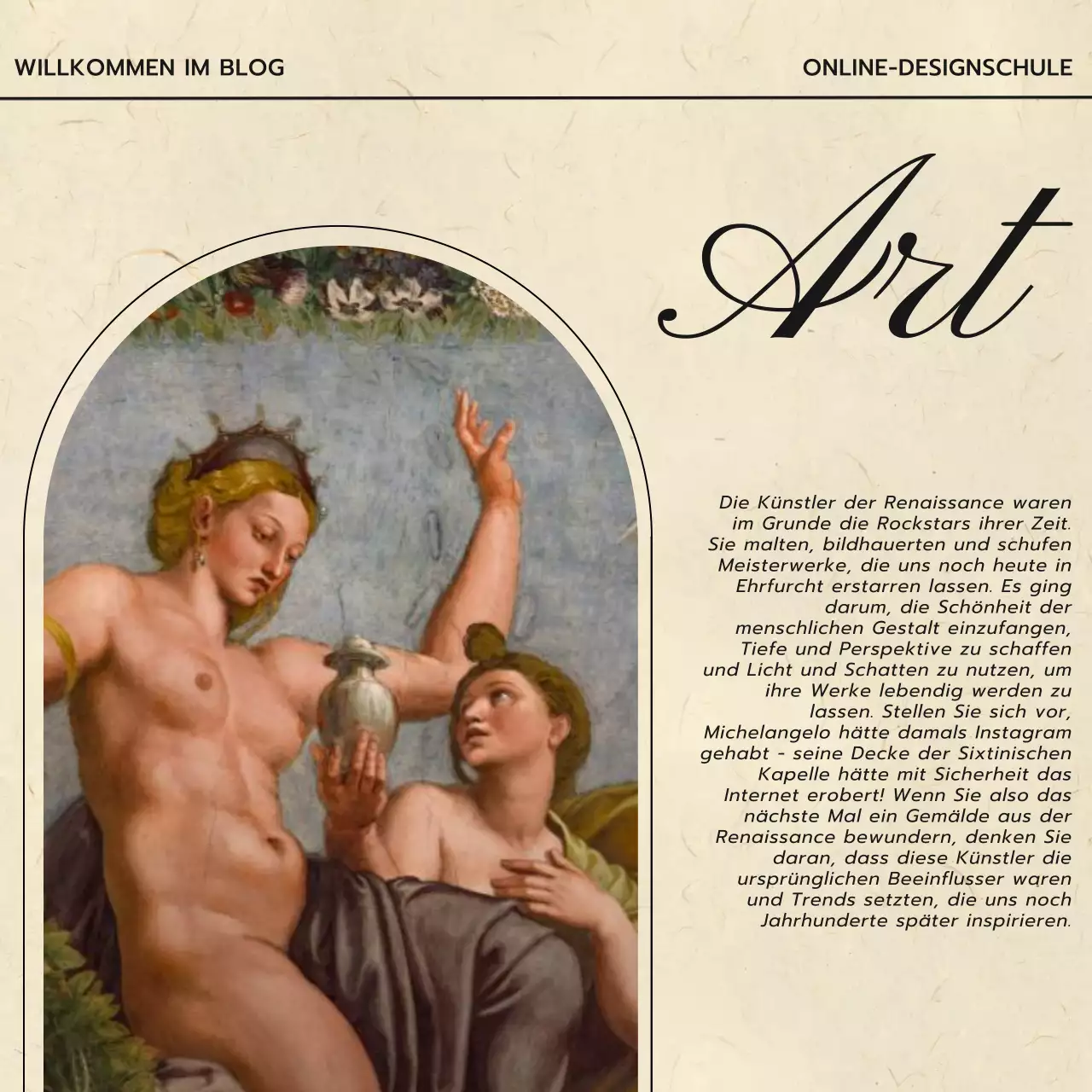 Schwarz Elegantes Renaissance Design Kunst Blog Förderung