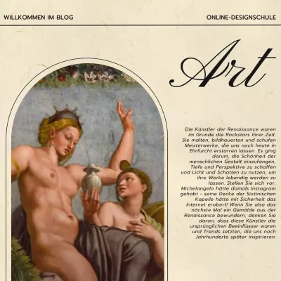 Schwarz Elegantes Renaissance Design Kunst Blog Förderung