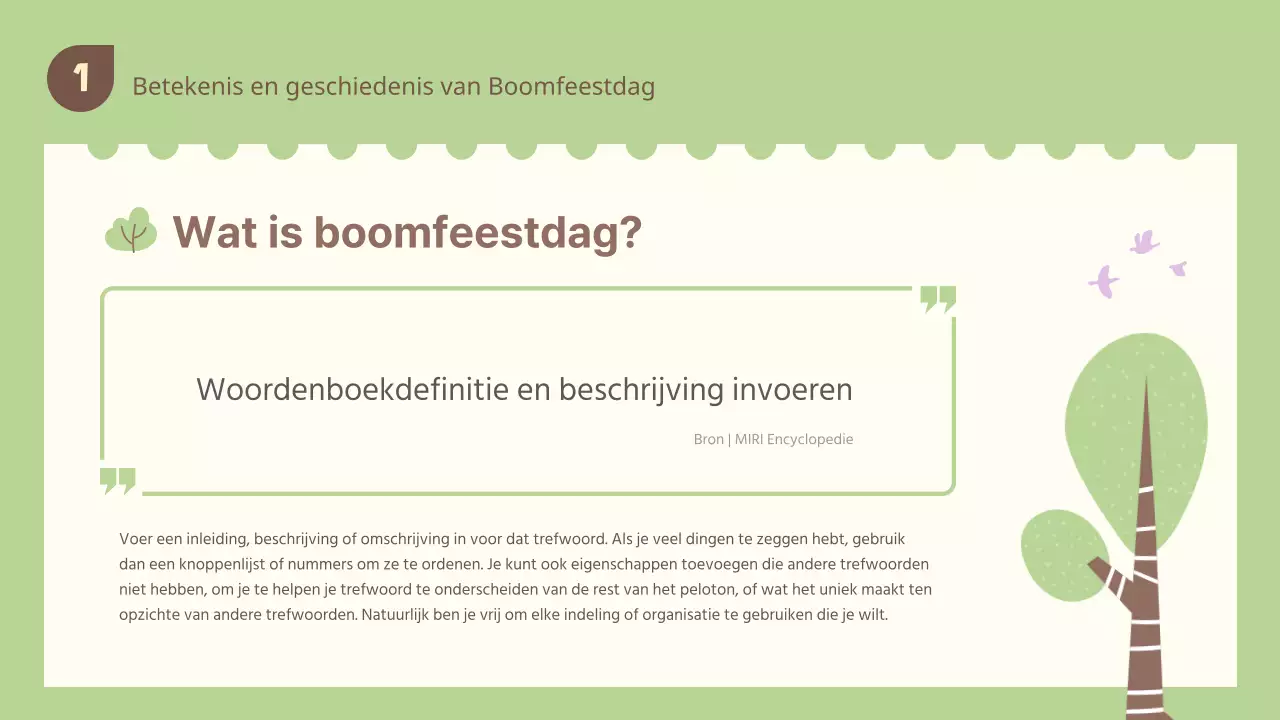 Groene en bruine bronnen voor Arbor Day