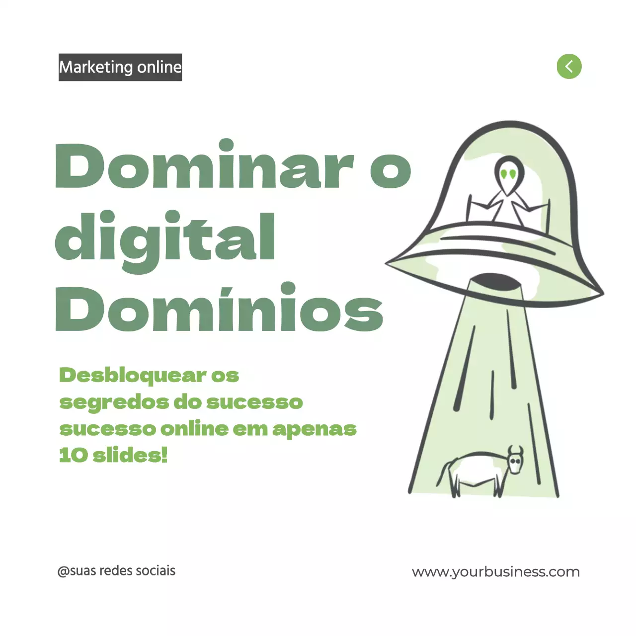 Cinzento e verde Moderno Guia de Marketing Digital Dicas Guia