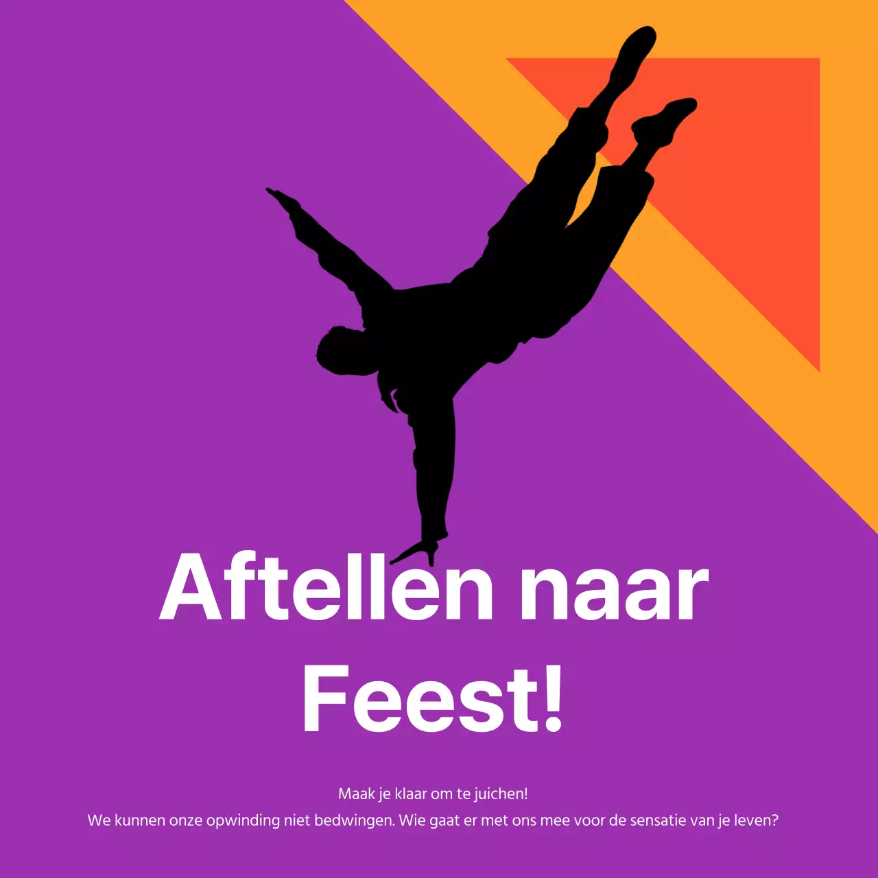 Sjabloon voor moderne sportpromotie in oranje en blauw